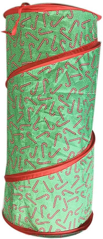 Christmas Cat Tunnel Collapsible Kitty Tunnel Candy Cane Pattern Pet Indoor Toys for Cat Kitten Rabbit
