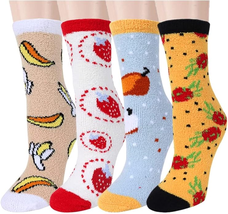 Benefeet Sox Cute Animal Fuzzy Socks for Women Girls Funny 3D Animal Cozy Socks Fluffy Slipper Socks Plush Comfy Soft Socks