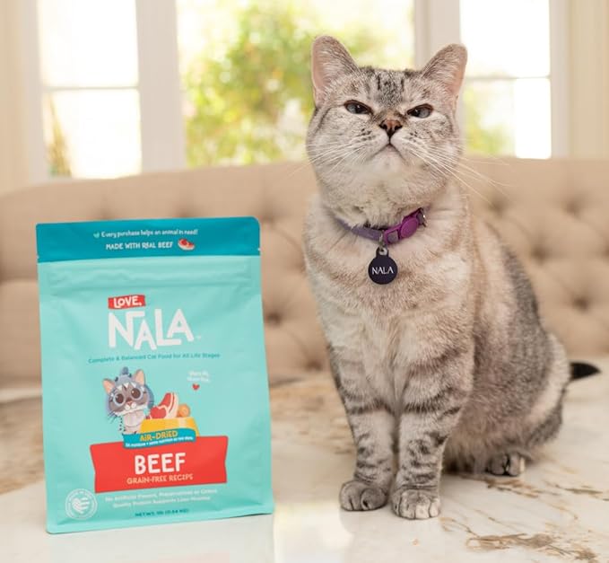 LOVE, NALA - Beef Air Dried Cat Food - Award Winning - Complete & Balanced Cat Food for All Life Stages- 1 Bag - 1 lb.