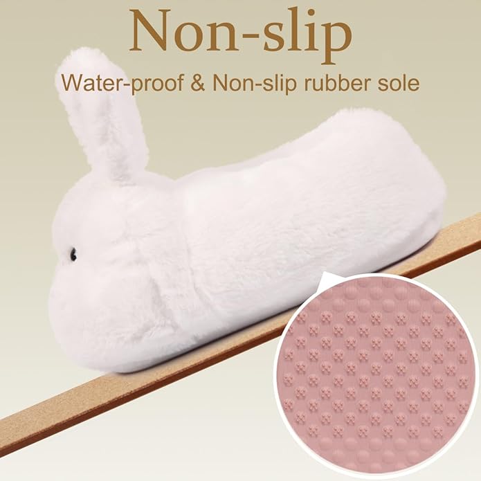 Caramella Bubble Cute Bunny Animal Slipper for women Adult Fuzzy Warm House Slippers Novelty Fluffy Home Shoes Ladies Winter Slippers Indoor Outdoor