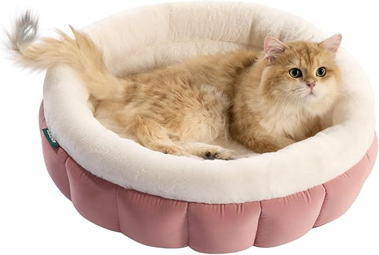 BALANCE Round Cat Beds for Indoor Cats - Donut Dog Beds for Small Dogs, Washable Pet Bed for Puppy and Kitten with Anti-Slip Bottom