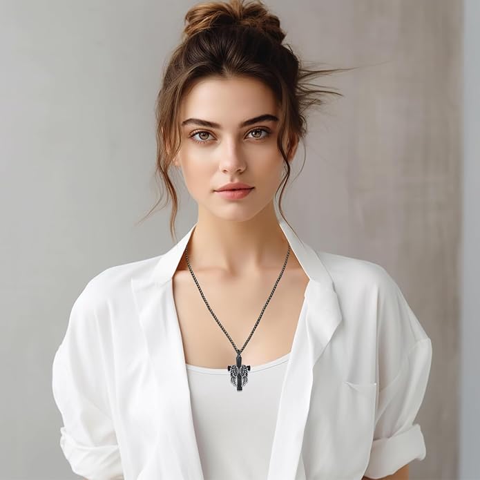 Aniu Cremation Jewelry for Ashes S925 Sterling Silver Urn Necklace Memorial Necklace for Human Ashes of Loved Ones Keepsake Pendant for Men Women