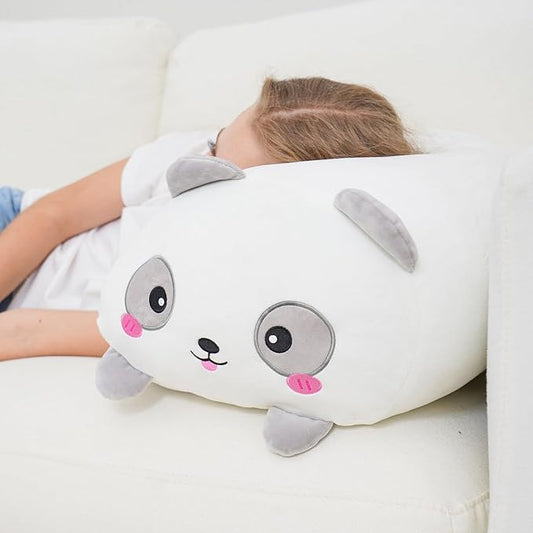 24 inch Large Panda Plush Pillow Toy, Panda Big Stuffed Animals, Kawaii White Bear Doll Jumbo Cushion Plushies Gift for Girls Boys Kids, Birthday