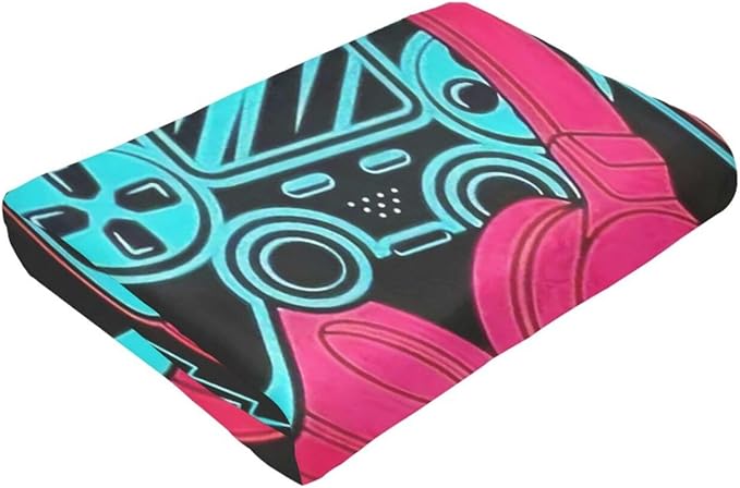 Gaming Blanket Game Throw Blanket Just A Girls Who Loves Gaming Decor Stuff Merch Cozy Print Flannel Fleece Soft Plush Fuzzy Warm Lightweight Bedding Play Games Gifts for Women Teenager 50"X40"
