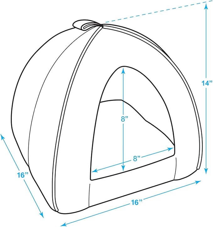 Pet Tent - Soft Bed for Dog and Cat by Best Pet Supplies - Gray Lattice, 16" x 16" x H:14"