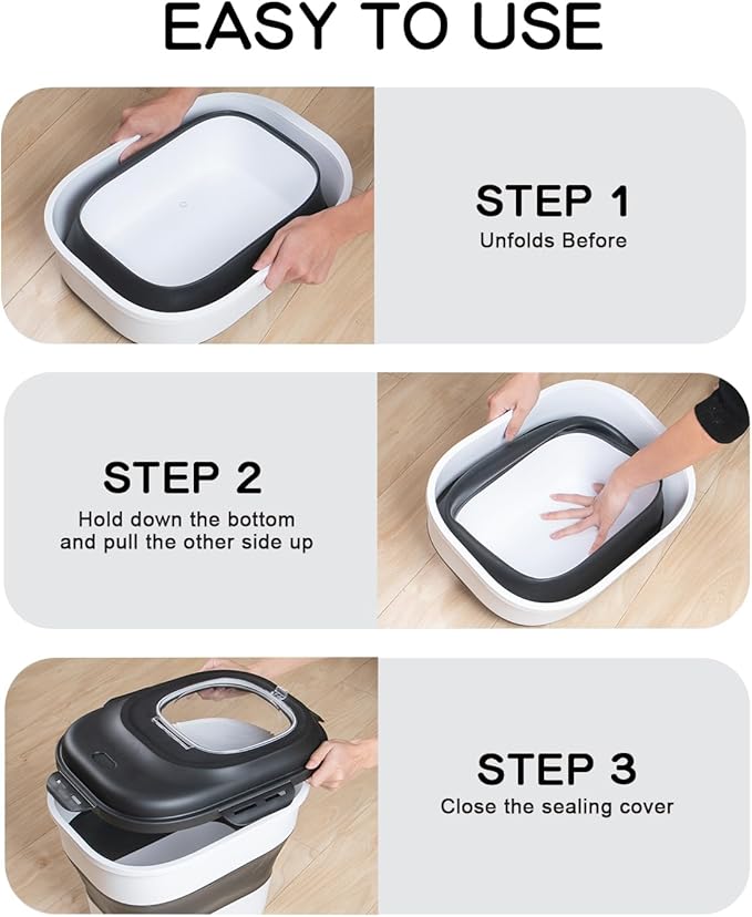 35LBS Collapsible Dog Food Storage Container, Pet Dog Pantry Large Containers Bin with Wheels,Scoop & 2pcs Food Storage Containers, Kitchen Cereal Flour Rice Leakproof Dry Holder-Black