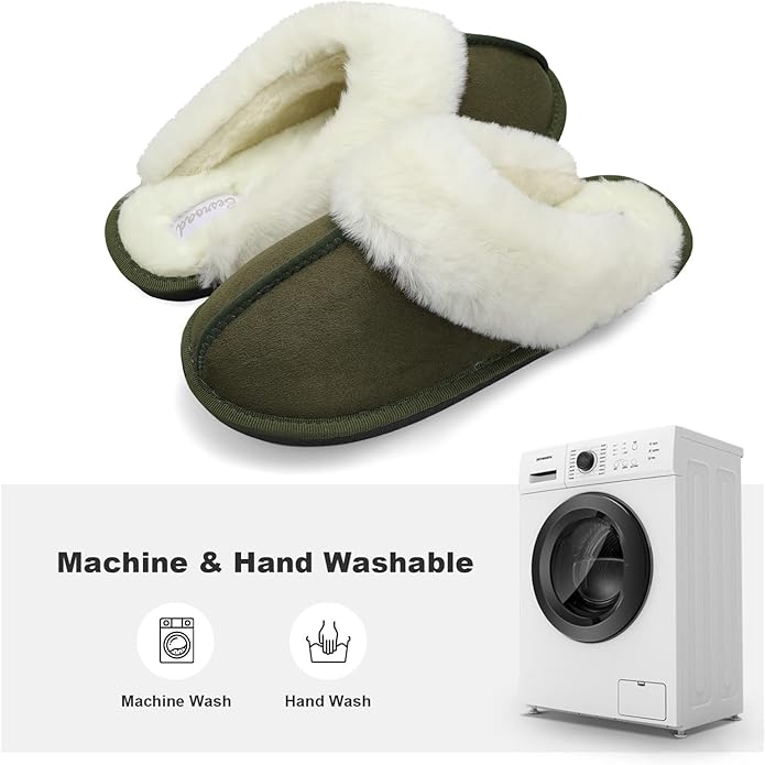 Besroad Winter Fuzzy House Slippers Sandals Plush Faux Fur Fluffy Flats Slippers Warm Slide Shoes for Women