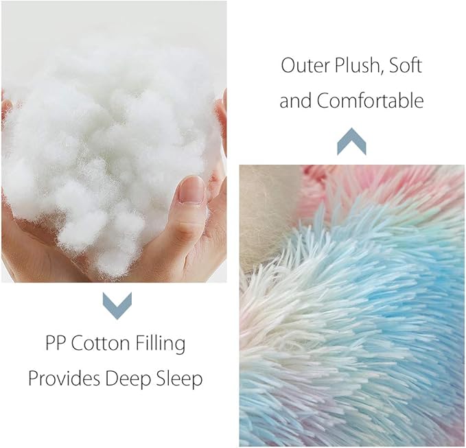 La La Pet® Donut Dog Cat Bed Cozy Cave Pet Bed Burrow Dog Bed Calming Cuddler Self-Warming Pet Bed Soft Plush Pet Cushion Improved Sleep for Cats Small Medium Dogs Red S