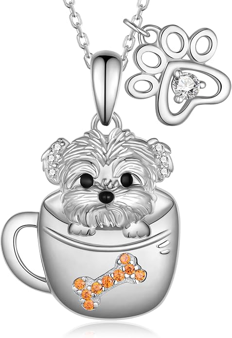 Black Cat/Pug/Boston Terrier/Capybara/Yorkie/Beagle/Maltese/Corgi Necklace 925 Sterling Silver Cute Animal Jewelry for Women