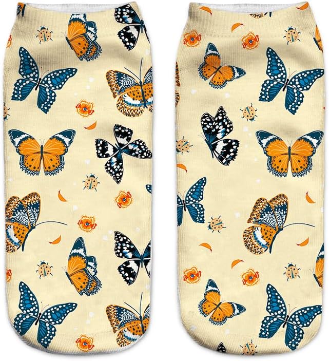 Benefeet Sox Funny Ankle Socks Cute Novelty No Show Animal Fruit Flower Cartoon Colorful Graphic Low Cut Socks for Women Girl