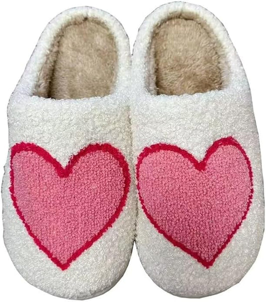 Animal Pattern Slippers - Hello Cat, Bear, Moose & Love Designs - Comfy Memory Foam Plush Cloud Slippers for Couples & Indoor Home