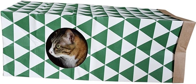 Cat Paper Bag Tunnel Toy Collapsible Tunnel for Rabbits, Kittens, Ferrets, Pet Paper House