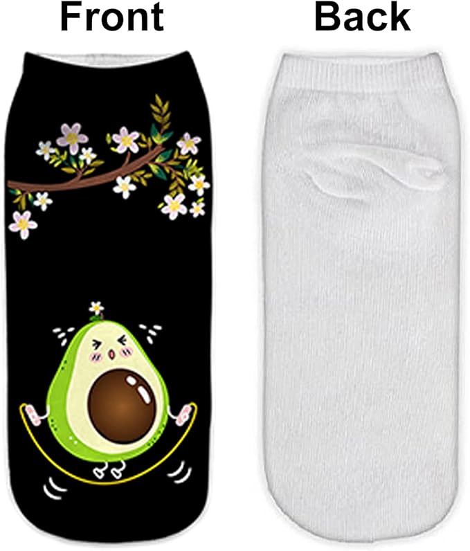 Benefeet Sox Funny Ankle Socks Cute Novelty No Show Animal Fruit Flower Cartoon Colorful Graphic Low Cut Socks for Women Girl