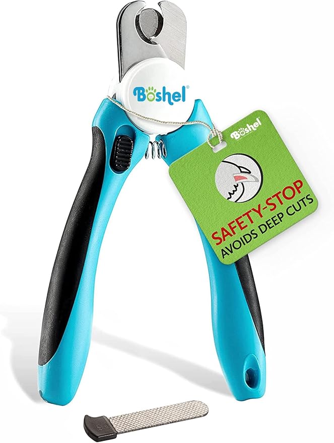 BOSHEL Dog Nail Clippers - Dog Nail Trimmers for Large Dog with Quick Sensor - Pet Nail Clippers for Dogs - Heavy Duty Pet Nail Trimmer with Safety Guard and Dog Nail File for Safe at Home Grooming