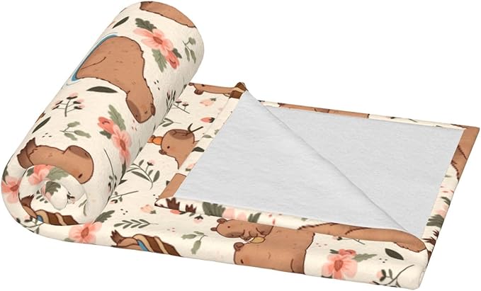 Capybaras Blanket Throw Blanket for Bed Soft Cozy Fluffy Couch Blankets Fleece Blanket Throw Gifts for Women Men Girls Boys 50"x40"