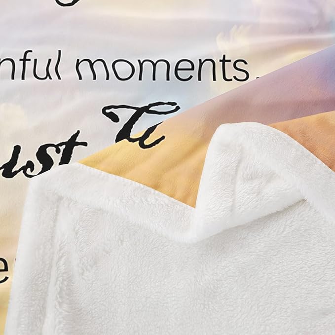 Healing Throw Blanket with Inspirational Thoughts and Prayers Women Sherpa Blanket for Bed Sofa Girls Boys Teens Fleece Blanket Breathable Colorful Sky Warm Fuzzy Blanket Room Decor Queen 90"x90"