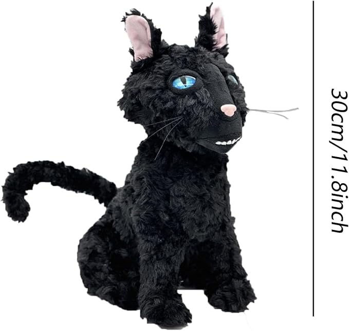 11.8 inches Coraliness Cat Plush Toy, The Cat Monster Stuffed Animal Pillow Doll, Black Cat Plushes for Fans Boys and Girls