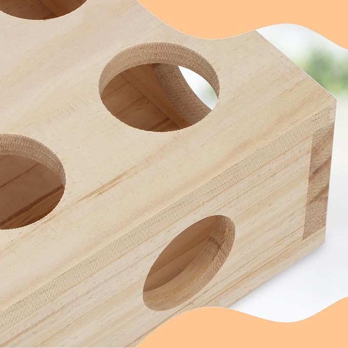 Hypeety Interactive Cat Toy Puzzle Box Wooden Treat Maze Scratcher Peek Play Toy Box Fun Interactive Cat Toy Fun Hide and Seek Cat Agility Toys