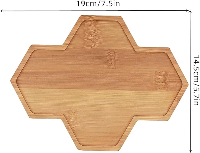 4PCS Mosaic Bamboo Coasters for Crafts, Blank Base Trays, Drinking Cup Coaster, Plant Coaster, Art Plate,DIY Mosaic Supplies (Hexagonal Platter)