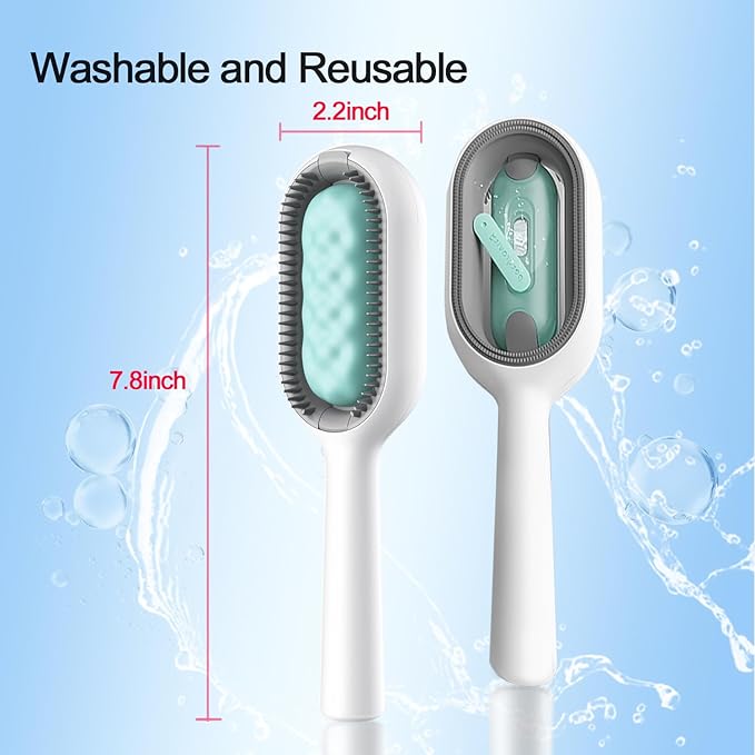 4 in 1 Universal Cat Hair Brush, Tank Version, Indoor Kitten Grooming Massager with Shedding, Pet Fur Remover for Furniture, Self-Cleaning Groomer Comb for Cleaning