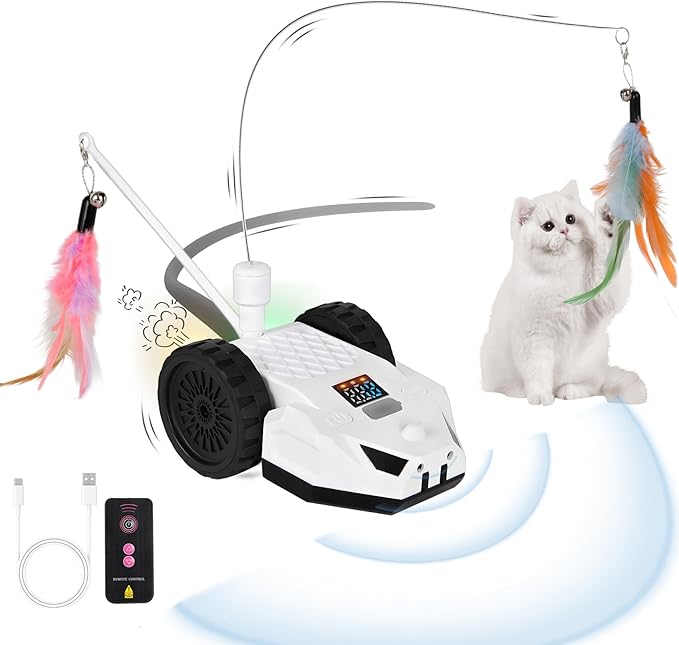 Interactive Cat Toys - Interactive Cat Toys for Indoor Cats, Speedy Tail Cat Toy, Remote Control Mouse - Safe and Eco-Friendly, Type-C Charging - Great for Kittens and Adult Cats