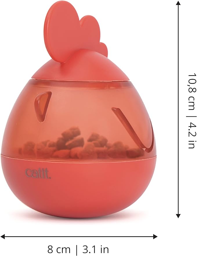 Catit PIXI Treat Dispenser, Interactive Treat Dispensing Cat Toy, Rooster