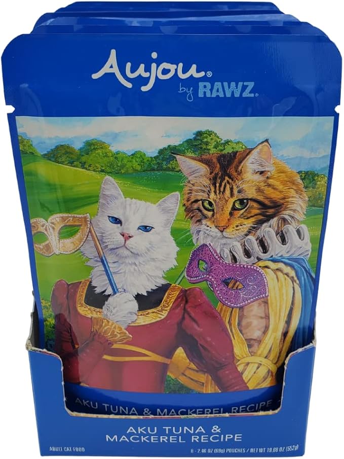 Rawz Aujou Aku Tuna & Mackerel Cat Food 8/2.46 oz Pouches