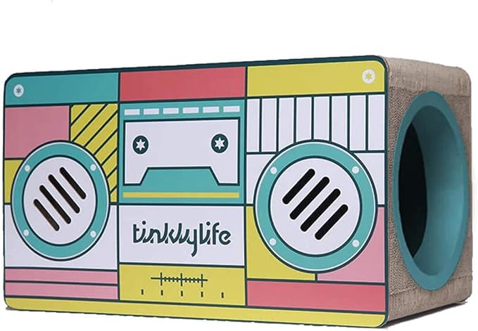 Cat Condo Scratcher Cardboard, Rectangle Shape Stereo Pattern Cat Scratching House Bed, Green Colour