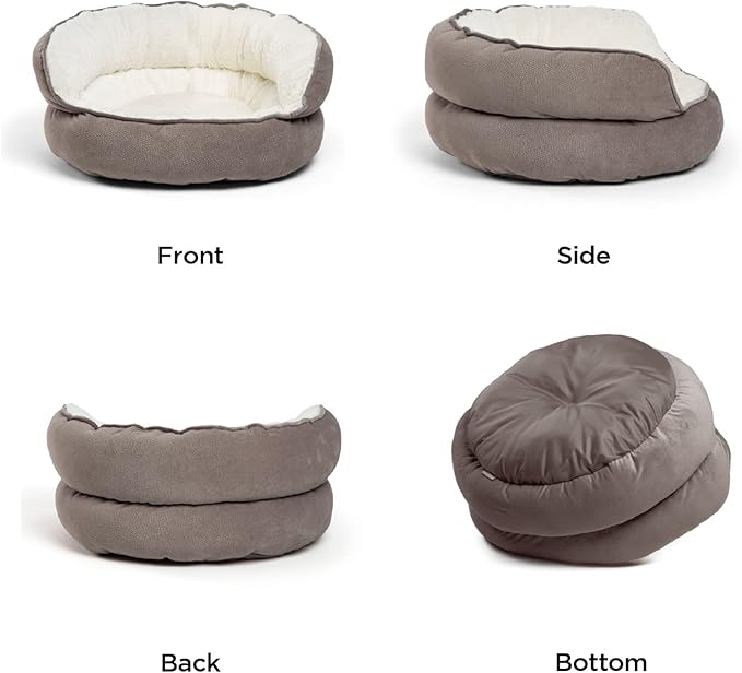 Best Friends by Sheri Mini Pet Throne High Bolster Orthopedic Relief Cat and Dog Bed Gray Mini