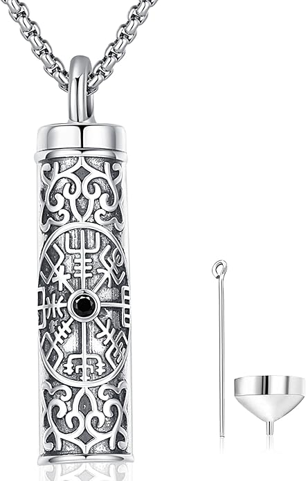 Aniu Cremation Jewelry for Ashes S925 Sterling Silver Urn Necklace Memorial Necklace for Human Ashes of Loved Ones Keepsake Pendant for Men Women