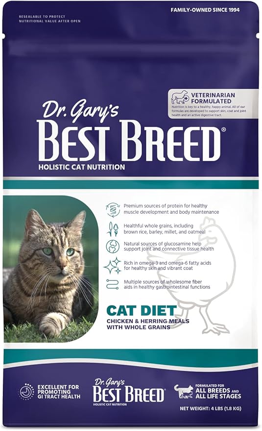 Best Breed Cat Diet Made in USA [Natural Dry Cat Food for All Ages] - 4lbs.