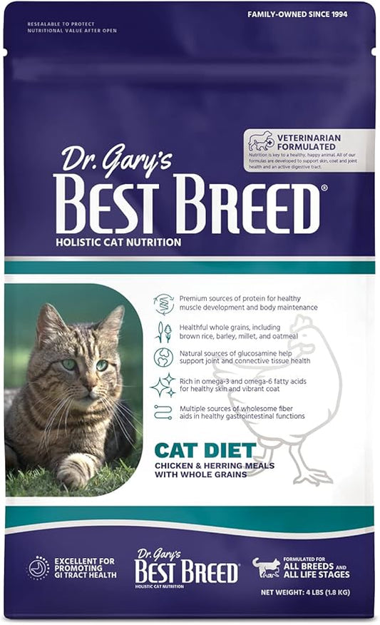 Best Breed Cat Diet Made in USA [Natural Dry Cat Food for All Ages] - 4lbs.