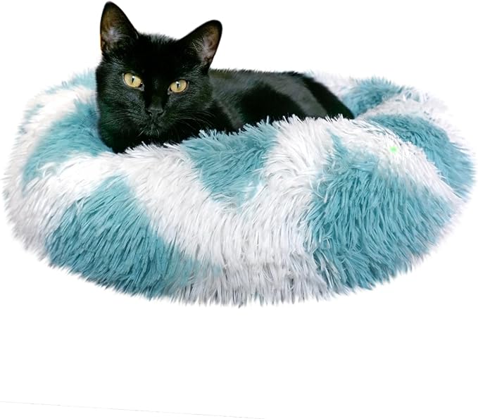Whiskers & Friends Cat Bed, Cat Beds for Indoor Cats Washable, Small Dog Bed Calming Pet Bed, Cat Beds & Furniture, Large Cat Bed, Kitty Kitten Bed