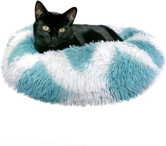 Whiskers & Friends Cat Bed, Cat Beds for Indoor Cats Washable, Small Dog Bed Calming Pet Bed, Cat Beds & Furniture, Large Cat Bed, Kitty Kitten Bed