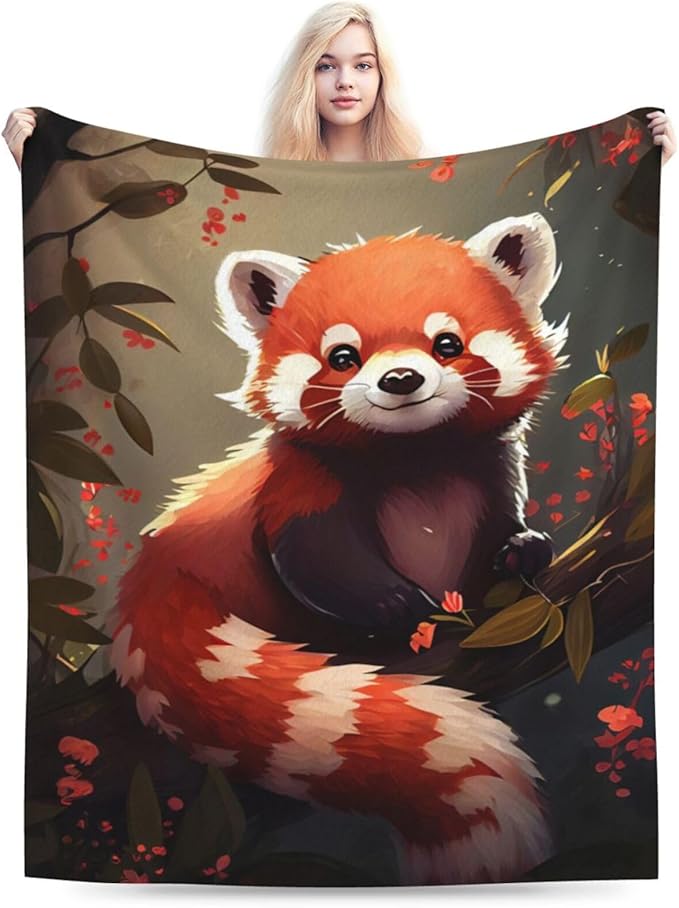 Red Panda Throw Blanket Red Panda Plush Fleece Soft Cozy Gifts Blanket for Kids Girls Adults Decor 40''X50''