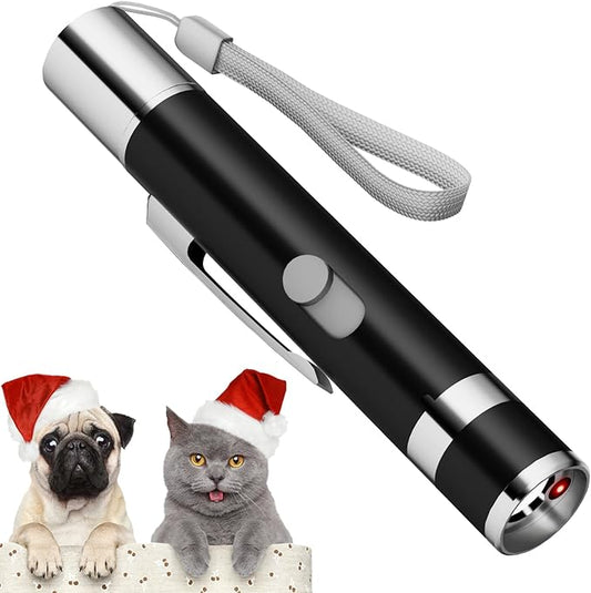 Cat Toys, Cat Toy Red Pointer for Indoor, Rechargeable, 5 Adjustable Patterns, 3 Modes Training Chaser Pet Toy Pointer, Interactive Pet Cat/Dog Toy for Cats Fun Playing Exercise(Black)