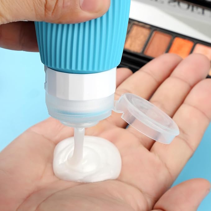 16 Pack Travel Bottles Set, TSA Approved Leak Proof Silicone Squeezable Containers for Toiletries, Refillable Travel Accessories for Conditioner, Shampoo, Lotion & Body Wash Accessories