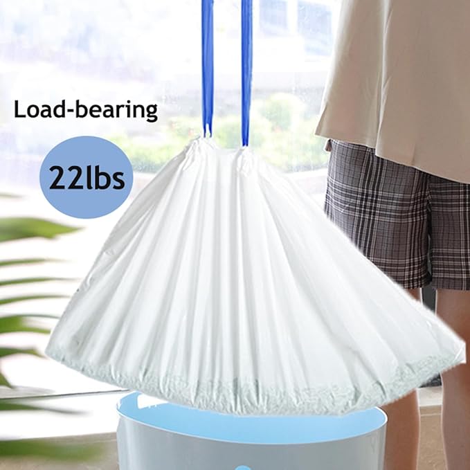 120 Count Cat Litter box Liners, Compatible with Automatic Thick Drawstring Heavy Duty Replacement Waste Trash Bags - 21.6" x 11.8"