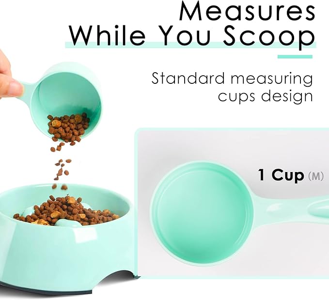 Super Design 1 Cup Dog Food Scoop for Container Melamine Measuring Scoop for Dogs Cats Birds and Rabbits Pet Food Feeding Scoop Dishwasher Safe - Baby Green