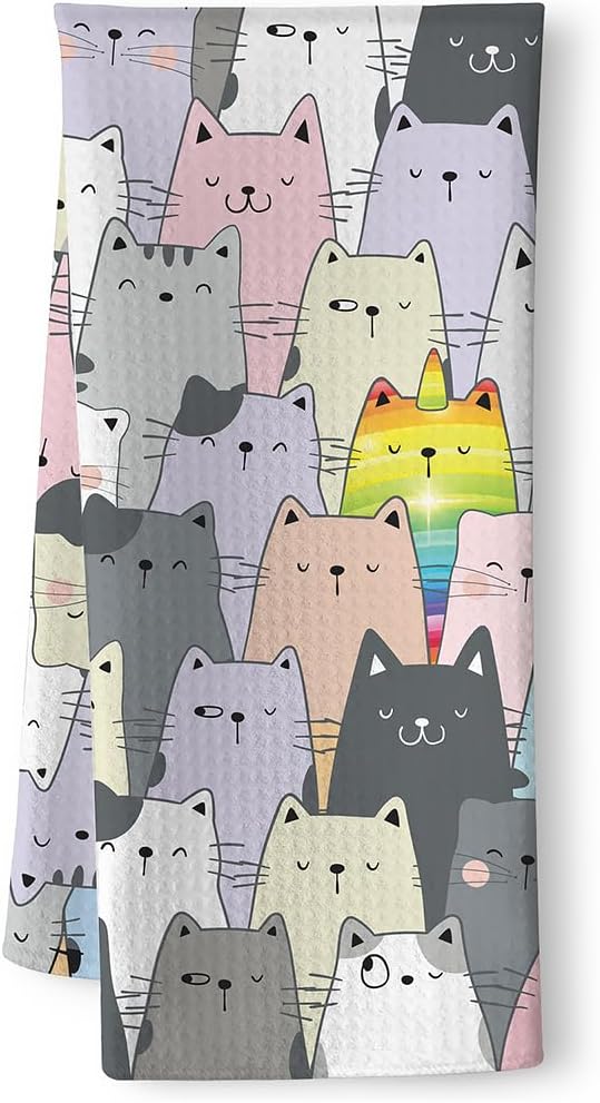 Unicorn Towel,Cat Towels,Cat Dish Towels,Cat Hand Towel,Cat Kitchen Towels,Gifts For Cat Lovers for Women,Cute Dish Towels for Kitchen,Cat Kitchen Accessories,Cat Gifts for Women-To You Who Are Unique