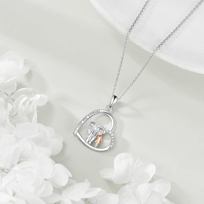 Animal and Human Necklace Sterling Silver 925 Cute Animal Necklaces Jewelry Gift For Women