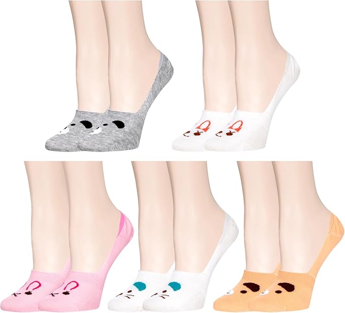 Benefeet Sox Womens Girls Cute No Show Liner Socks Non Slip Funny Patterned Low Cut Socks Novelty Cotton Loafer Footies Sock