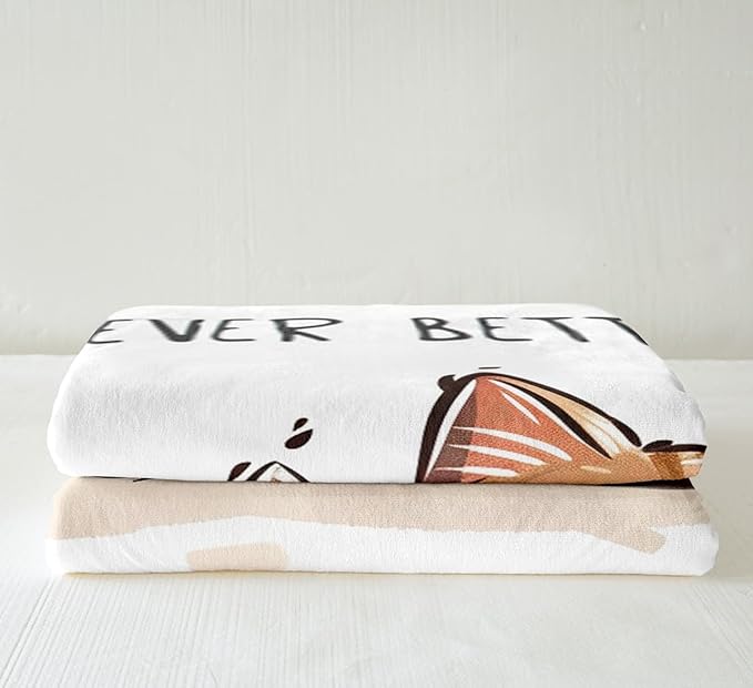 Two Little Cats Fleece Throw Blanket Cute Cat Sherpa Blanket for Sofa Couch Bed Cartoon Pet Plush Blanket Lovely Animals Fuzzy Blanket White Bedroom Decor King 87"x95"