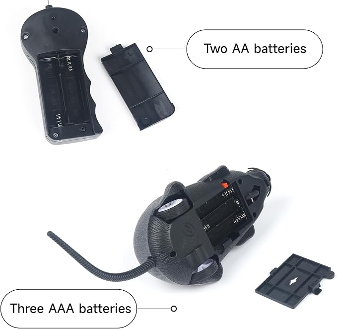 LUVI Fusicase Remote Control Mouse Cat Toy, Funny Electronic Rat Flocking Mouse Wireless Toys for Cat Dog Kitten Pet Interactive Cat Toys Gray