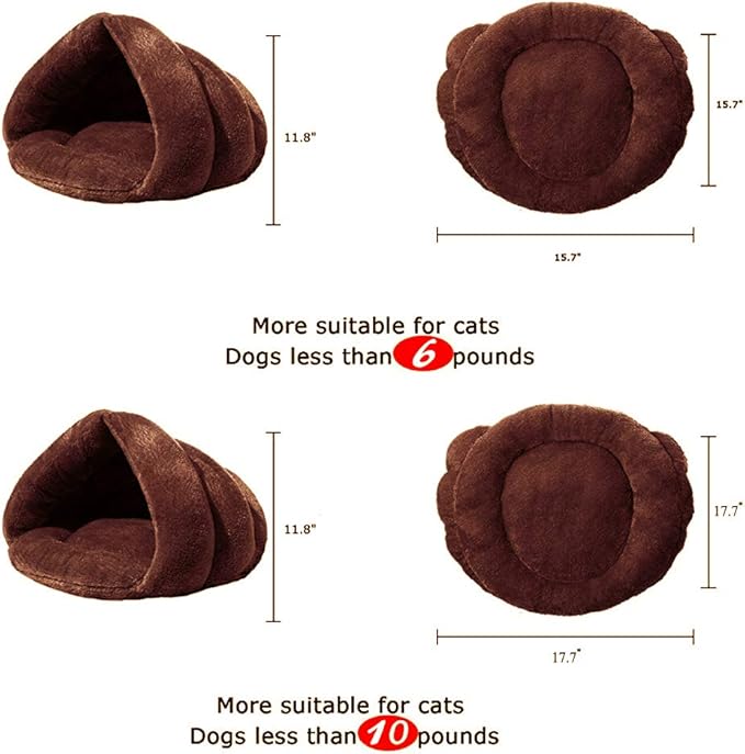 Pet Tent Cave Bed for Small Medium Puppies Kitty Dogs Cats Pets Sleeping Bag Thick Fleece Warm Soft Dog Bed Cuddler Burrow House Hole Igloo Nest Cozy Bed for Cat Puppy