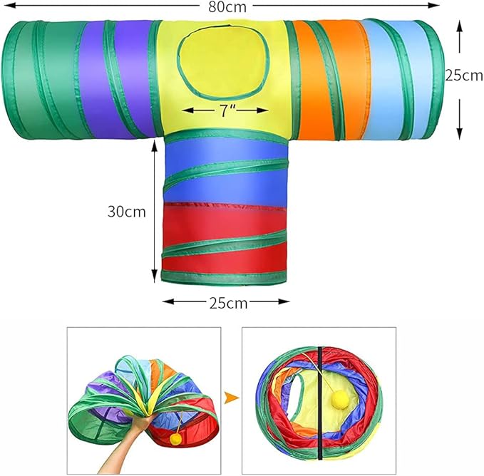 20 PCS Cat Toys Kitten Toys Set Interactive for Indoor Cats,Including Cat Tunnel,Cat Toys Balls,Crinkle Balls,Cat Wand,Cat Mouse Toys (T Shape)