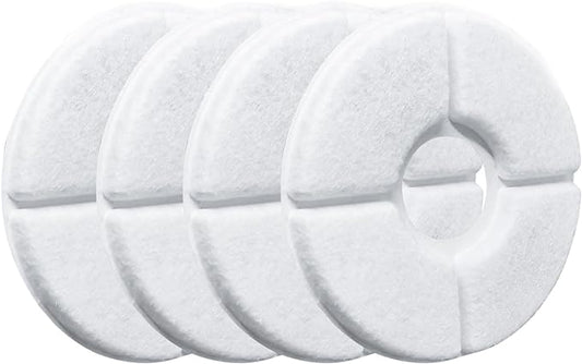 12/16 Pack Cat Water Fountain Filters, Cirfifth Triple Filtration System Pet Cat Fountain Filter Replacement for 84oz/2.5L Automatic Cat Fountain (4 Pack)