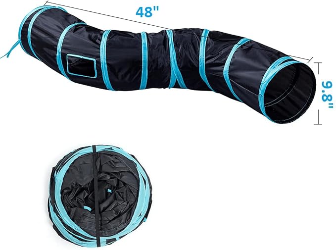 S-Type Pet Cat Tunnels, Pet Ferret Cat Rabbit Bunny Tunnel Tubes Toy, DIY Cat Peekaboo Maze House Tent Bed, Kitten Interactive Toy House (S-1 Way)