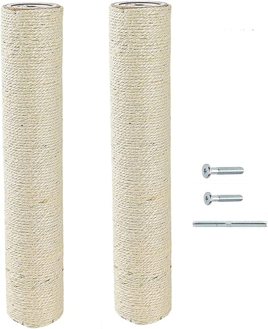 SHENGOCASE 2-Pack 15" L, Ø 2.75" Cat Tree Replacement Post with M8 Bolt, Cat Tower Relacement Post, DIY Cat Scratching Post Replacement Part Pole