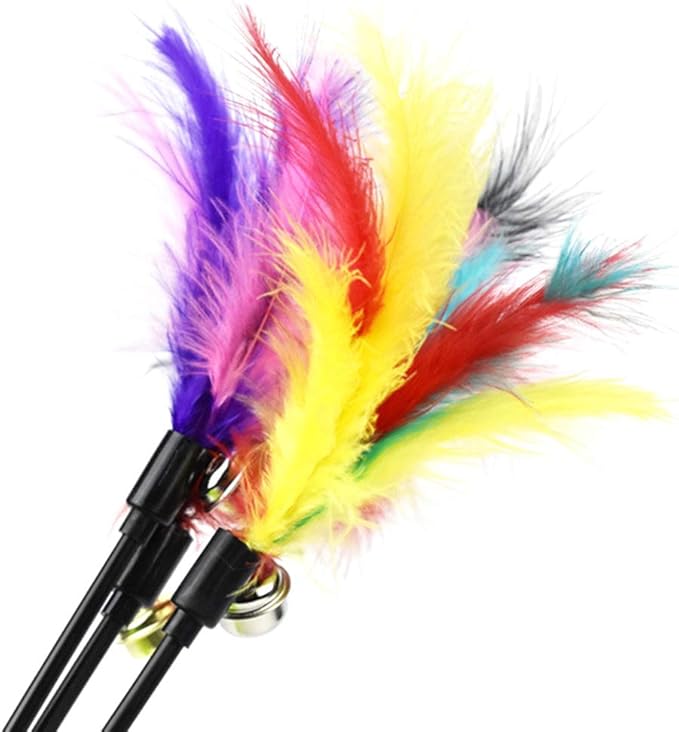 Tebatu Cat Stick Catcher, with Bell Colorful Wand Pet Interactive Toy Dimension: app.41cm/16.14in